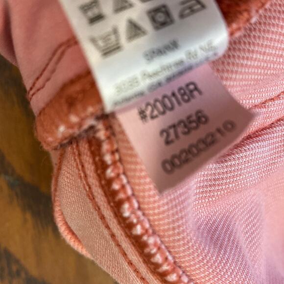 Spanx Jean-ish Legging Womens Coral Pink SMALL Pull On Pants Ankle Stretch FLAWS - Picture 10 of 14